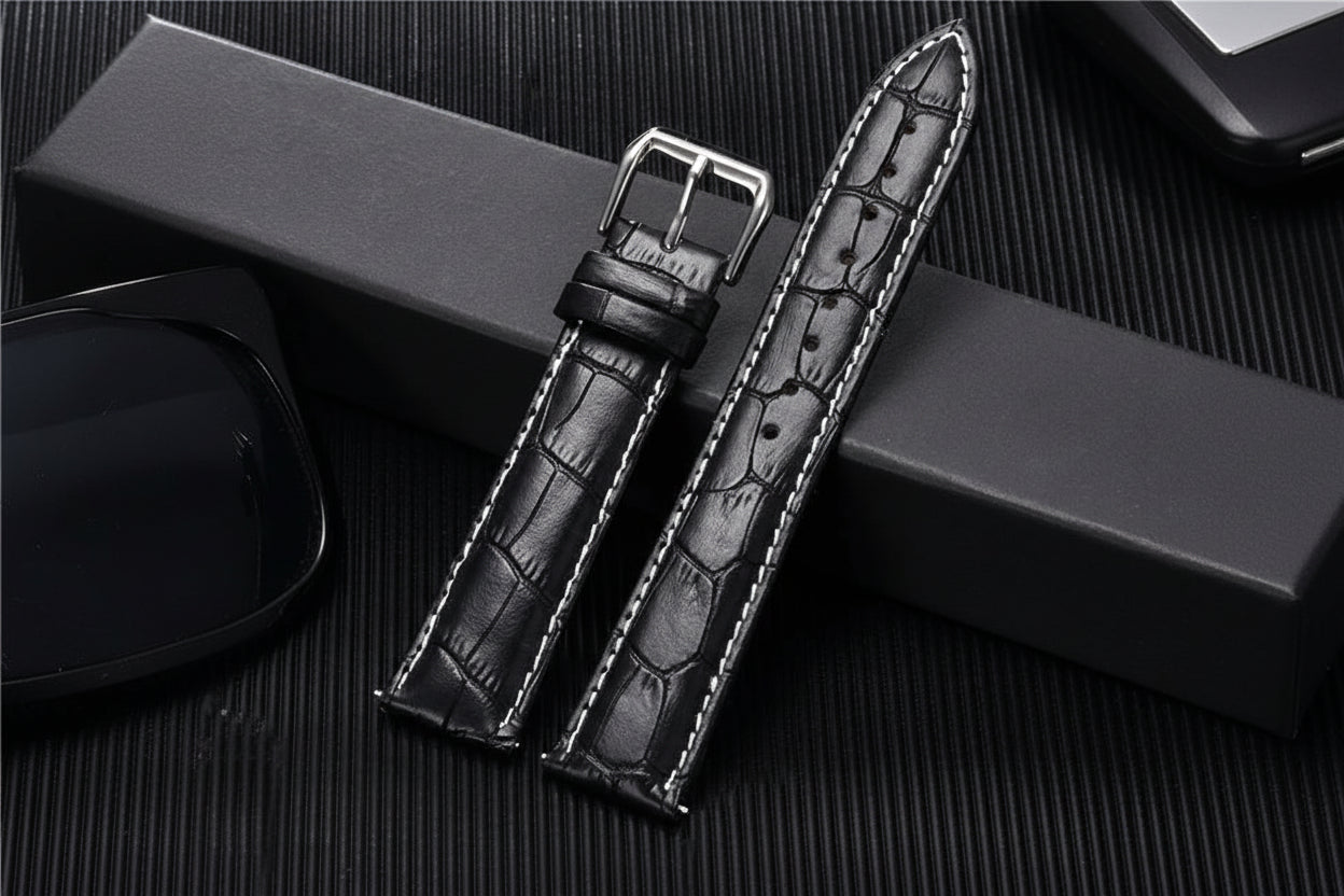 Calfskin Leather Watch Strap 18mm 20mm 22mm 24mm Watchband For Women Men Watch Accessories Solid Buckle Black Brown The Watch Sphere