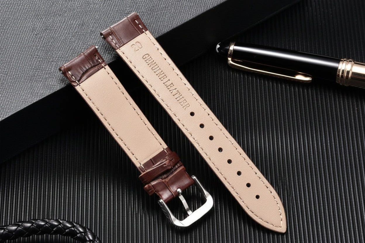 Calfskin Leather Watch Strap 18mm 20mm 22mm 24mm Watchband For Women Men Watch Accessories Solid Buckle Black Brown The Watch Sphere