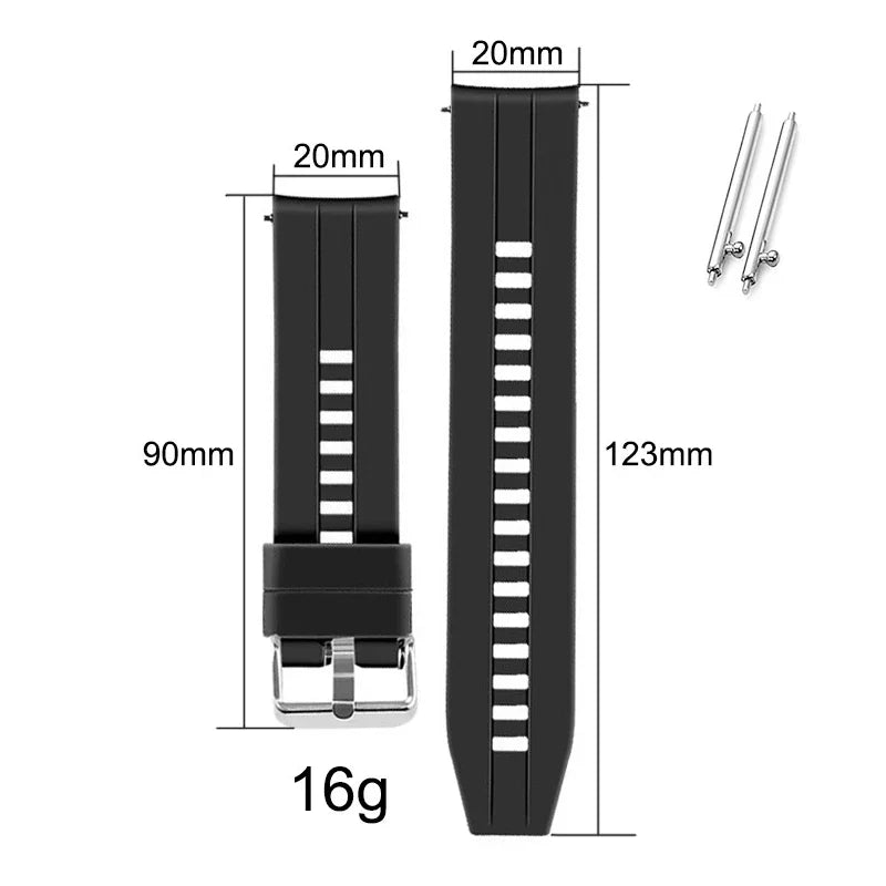 Bracelet en silicone 20mm/22mm The Watch Sphere